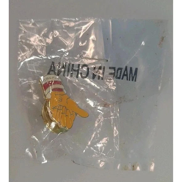 Vintage McDonalds Employee One Year Thumbs up‎ Pin In Original Bag - Picture 2 of 4